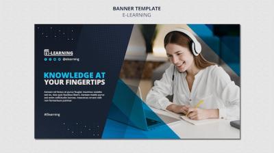 E-learning Banner Template Design: Download Free Stock Photo