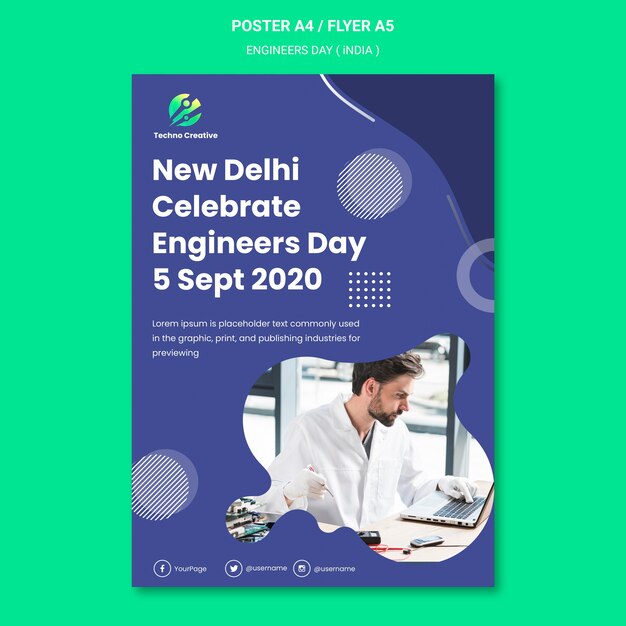 Engineers Day Celebration Flyer Template – Free Download, Free Stock Photo