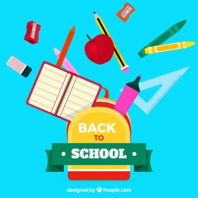 Flat Back to School Background – Free Download for Vector Templates