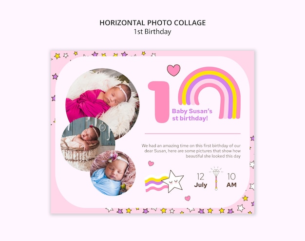 1st Birthday Template Design – Free Download for Memorable Celebrations