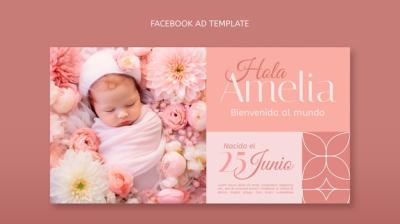 Creative Birth Announcement Template Design – Free Download