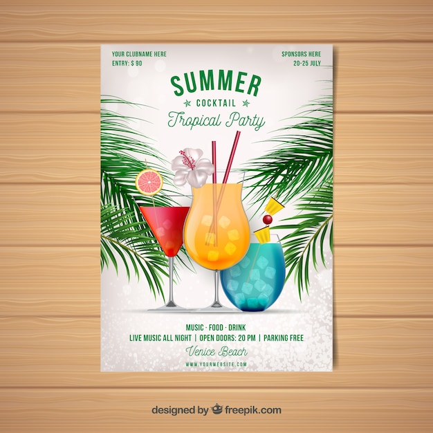 Summer Party Poster Design – Free Download