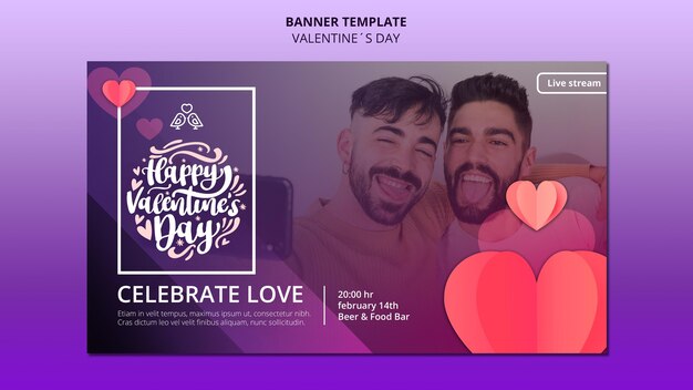 Lovely Valentine’s Day Banner Template – Free Download, Free Stock Photo