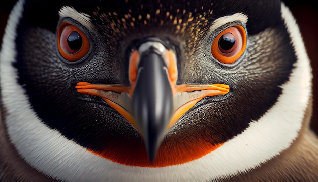 Close-Up of an AI-Generated Animal Head with Beak and Feather – Free Download