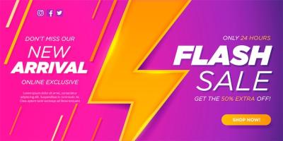 New Arrival and Flash Sale Banner Template – Download Free Stock Photo