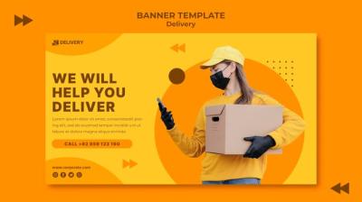 Delivery Horizontal Banner Template – Free Download