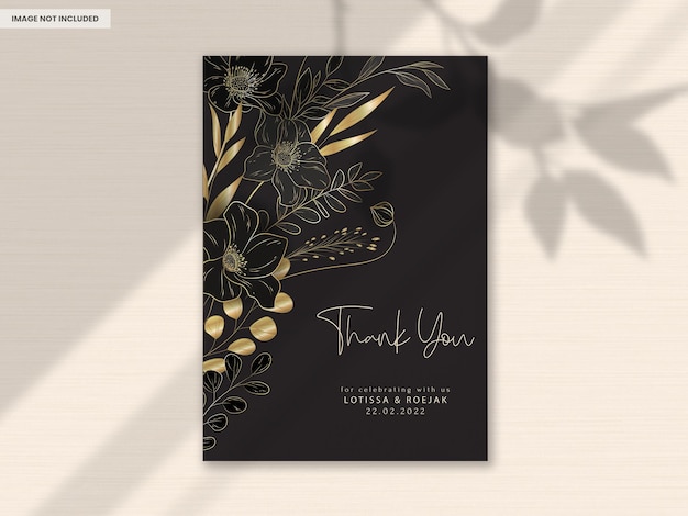 Luxury Gold Floral Wedding Invitation Card â Free Download