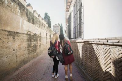 Back View of Women on a Narrow Street – Free Stock Photo, Download for Free