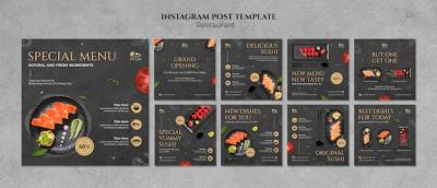 Delicious Food Restaurant Instagram Posts – Free Download