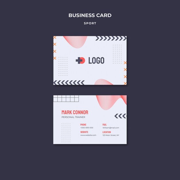 Sport and Training Horizontal Business Card Template – Free Download