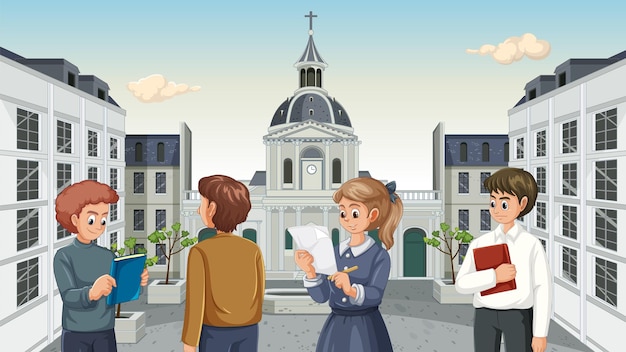 Students at Sorbonne University: A Historical Scene – Free to Download