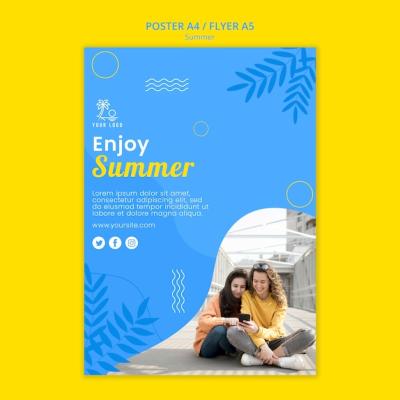 Summer Flyer Template Featuring Friends – Free Download