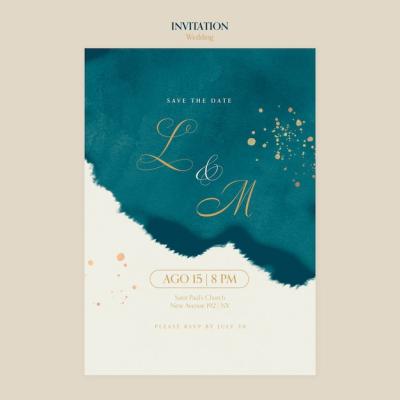 Watercolor Wedding Celebration Invitation – Free Download