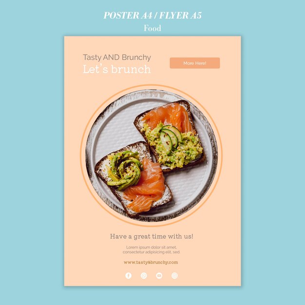 Creative Food Poster and Flyer Template Design – Free Download