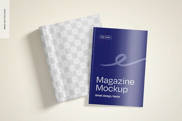 Top View Magazines Mockup – Free Download