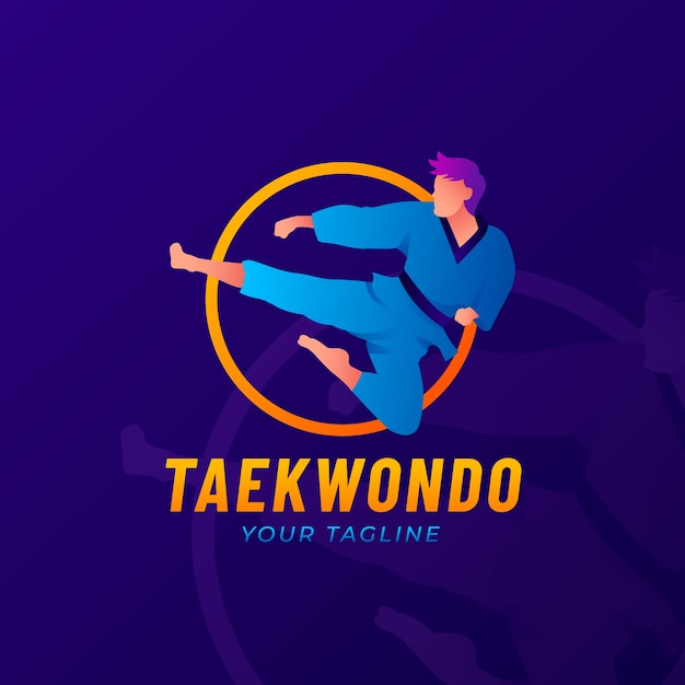 Gradient Taekwondo Logo Design – Free Download