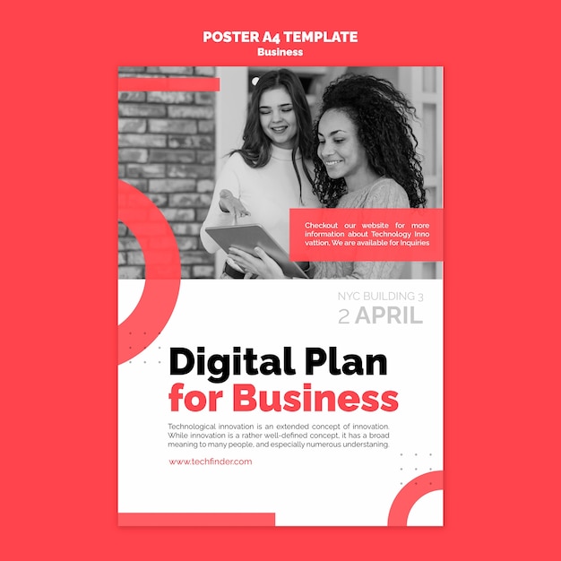 Digital Business Plan Poster Template – Free Download