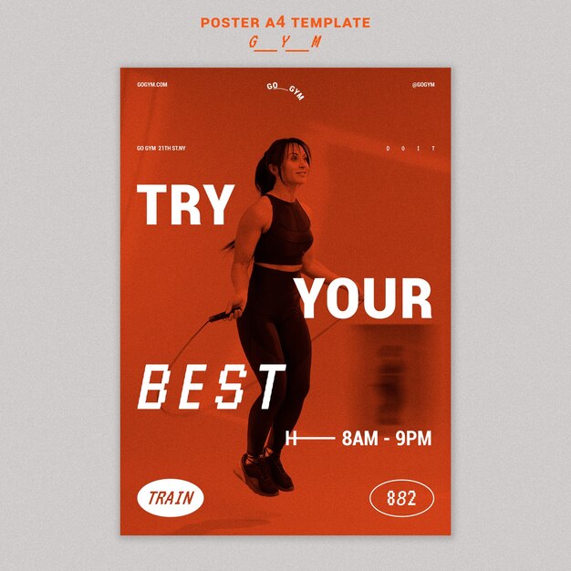 Gym Vertical Print Template – Free Download