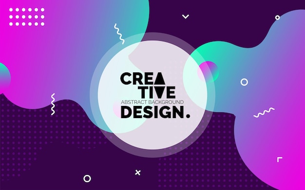 Colorful Creative Template Banner with Gradient Color Design and Liquid Shape – Free Download