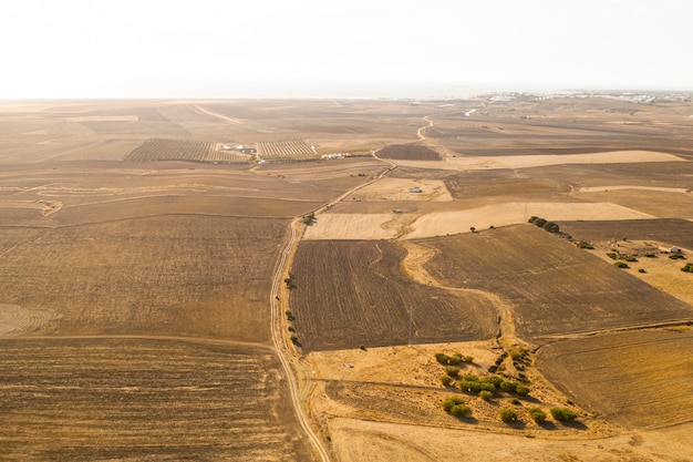 High View of Dried Plains Captured by Drone – Free Download