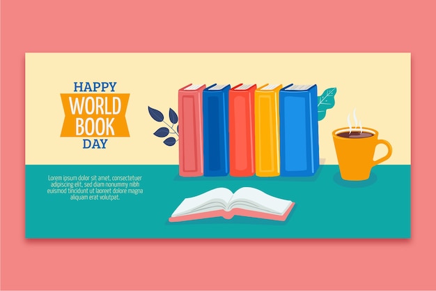 Hand Drawn Flat World Book Day Banner – Download Free Stock Photo