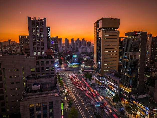 Aerial View of Seoul Street – Free Stock Photo for Download