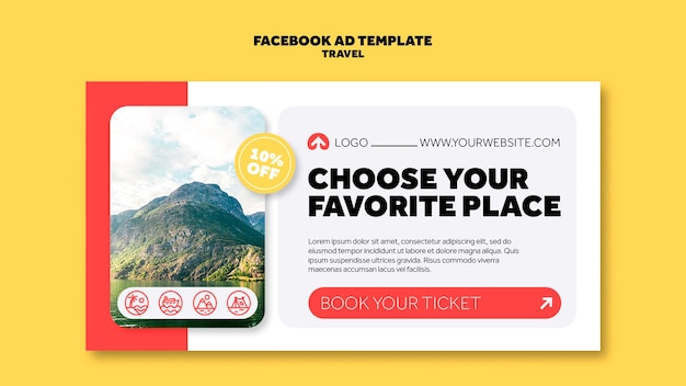 Flat Design Traveling Adventure Facebook Template – Free Download