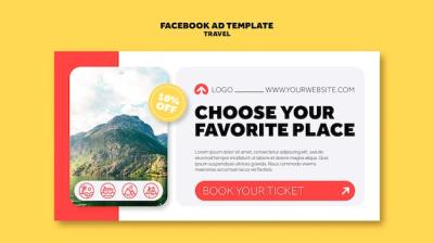 Flat Design Traveling Adventure Facebook Template – Free Download