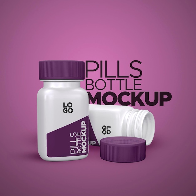 PSD Bottle Pills Mockup – Download Free Stock Photo