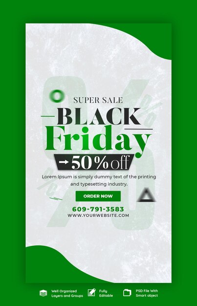 Black Friday Super Sale Instagram and Facebook Story Banner Template – Free Download