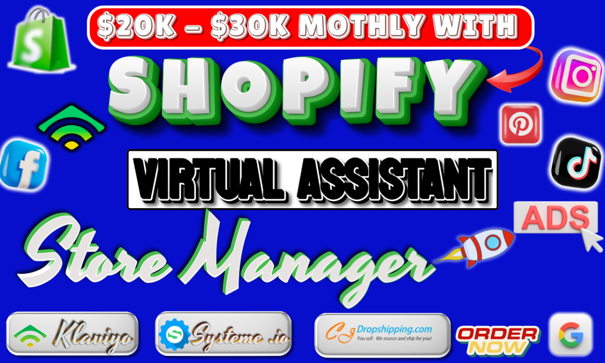 I Will Be Your Shopify & Amazon Virtual Assistant, Marketing Expert, and Manager