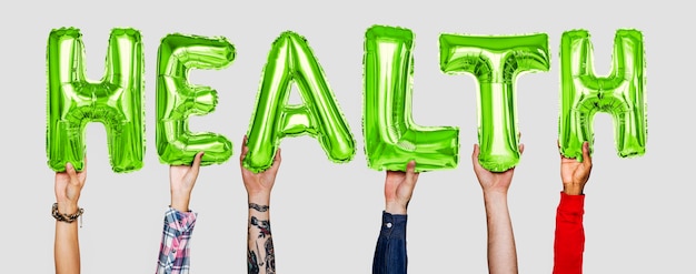 Health Balloons Word in Hands – Free Download