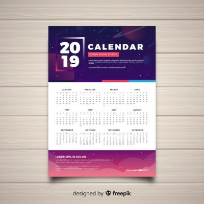 Modern 2019 Calendar Concept – Free Download