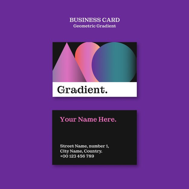 Geometric Gradient Business Card Template Design – Free Download