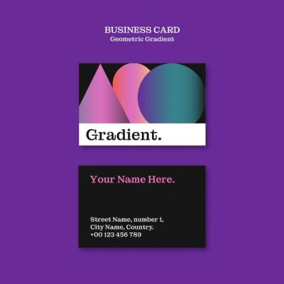 Geometric Gradient Business Card Template Design – Free Download