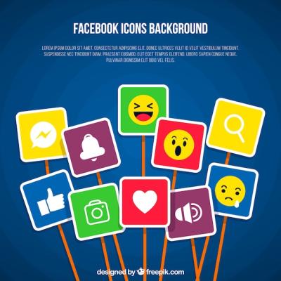 Facebook Background Featuring Various Icons – Free Download