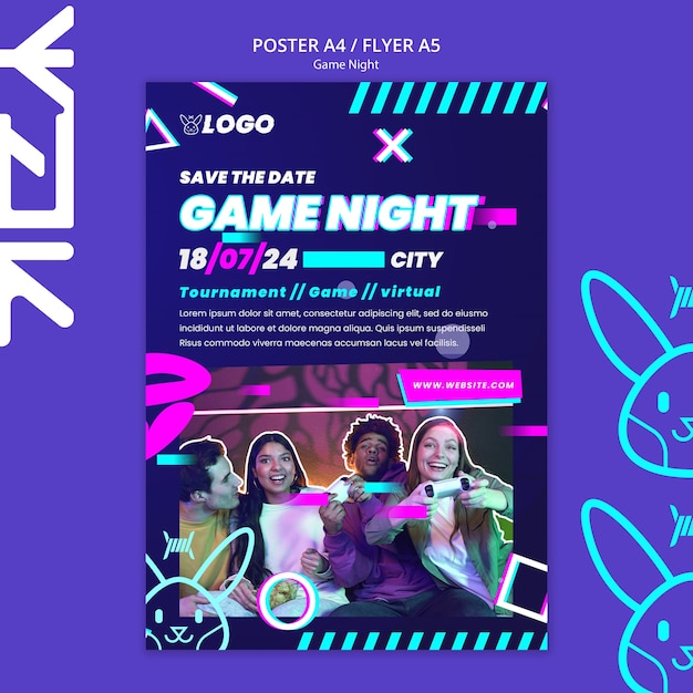 Game Night Entertainment Poster Template – Free Download