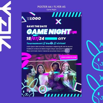 Game Night Entertainment Poster Template – Free Download