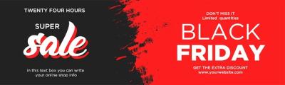 Black Friday Super Sale Website Banner with Red Splash – Free Download