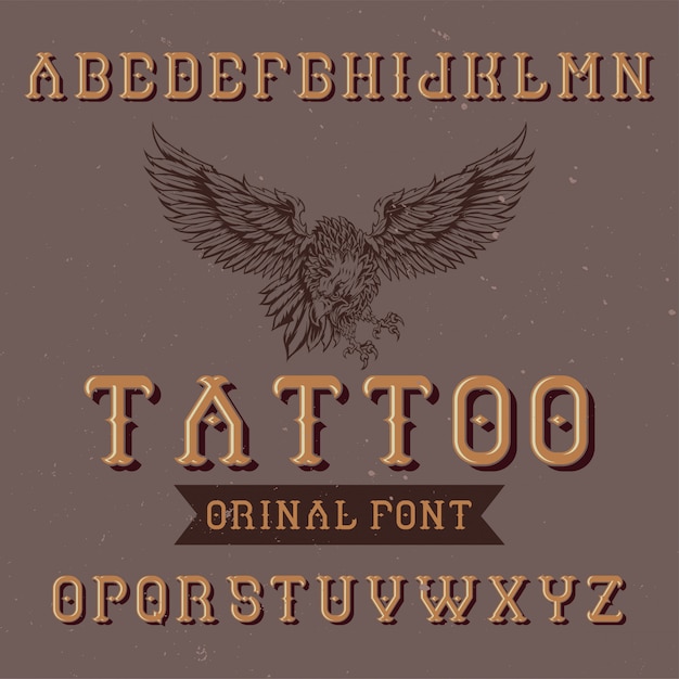 Label Design Typeface: “Tattoo” Vector Template for Creative Projects – Free to Download