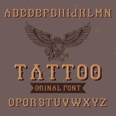 Label Design Typeface: “Tattoo” Vector Template for Creative Projects – Free to Download