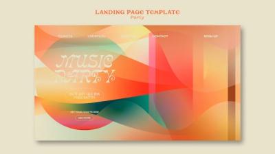 Gradient Music Party Landing Page Template – Download Free Stock Photo