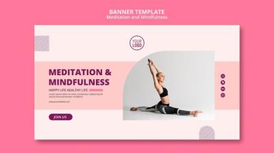 Meditation and Mindfulness Banner Template – Free Download