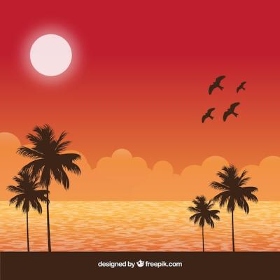 Summer Landscape Background Featuring Birds – Free Download