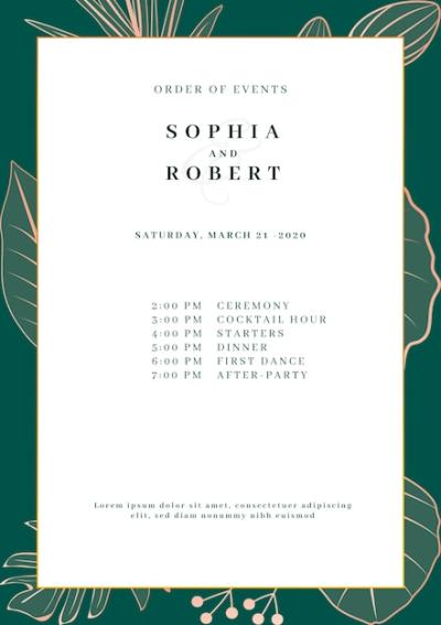 Elegant Wedding Invitation Card with Nature Concept – Free Download