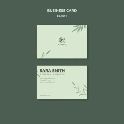 Horizontal Business Card Template for Skincare and Beauty – Free Download