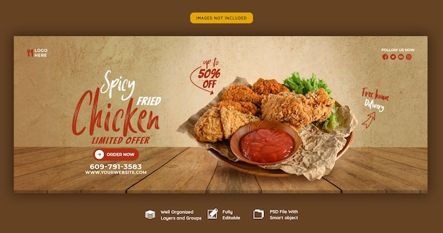 Food Menu and Restaurant Facebook Cover Template – Download Free Stock Photo