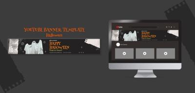 Grungy Happy Halloween YouTube Banner – Free Download