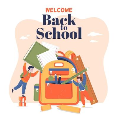 Flat Back to School Background – Free Download