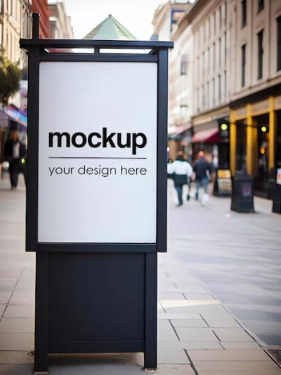 Outdoor Advertising Mockup for Street Shop Signage Logo – Free Download